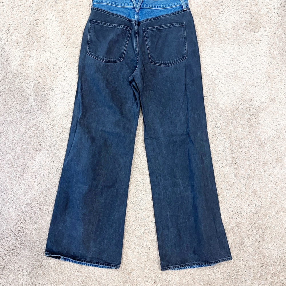 Veronica Beard Taylor Two-Tone Wide-Leg Jean Size 30 - Picture 10 of 11